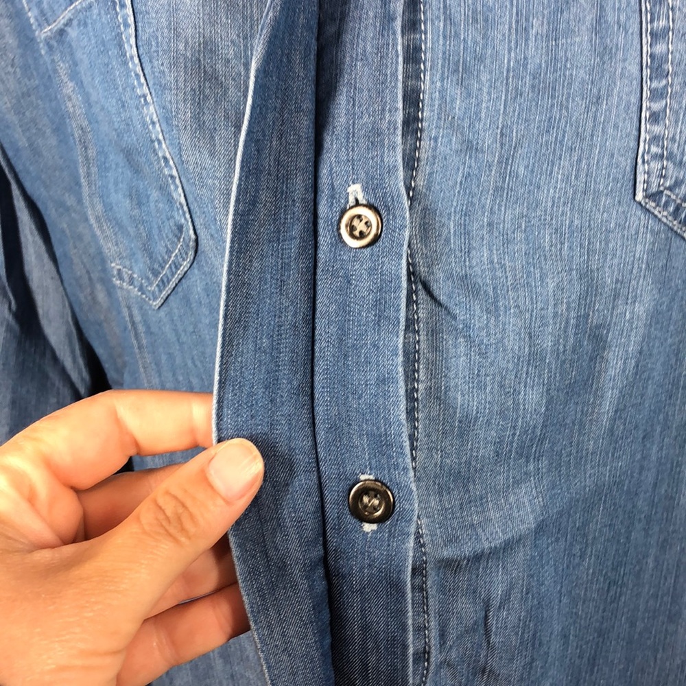 Harve Benard denim button down blouse size xl - Picture 3 of 8